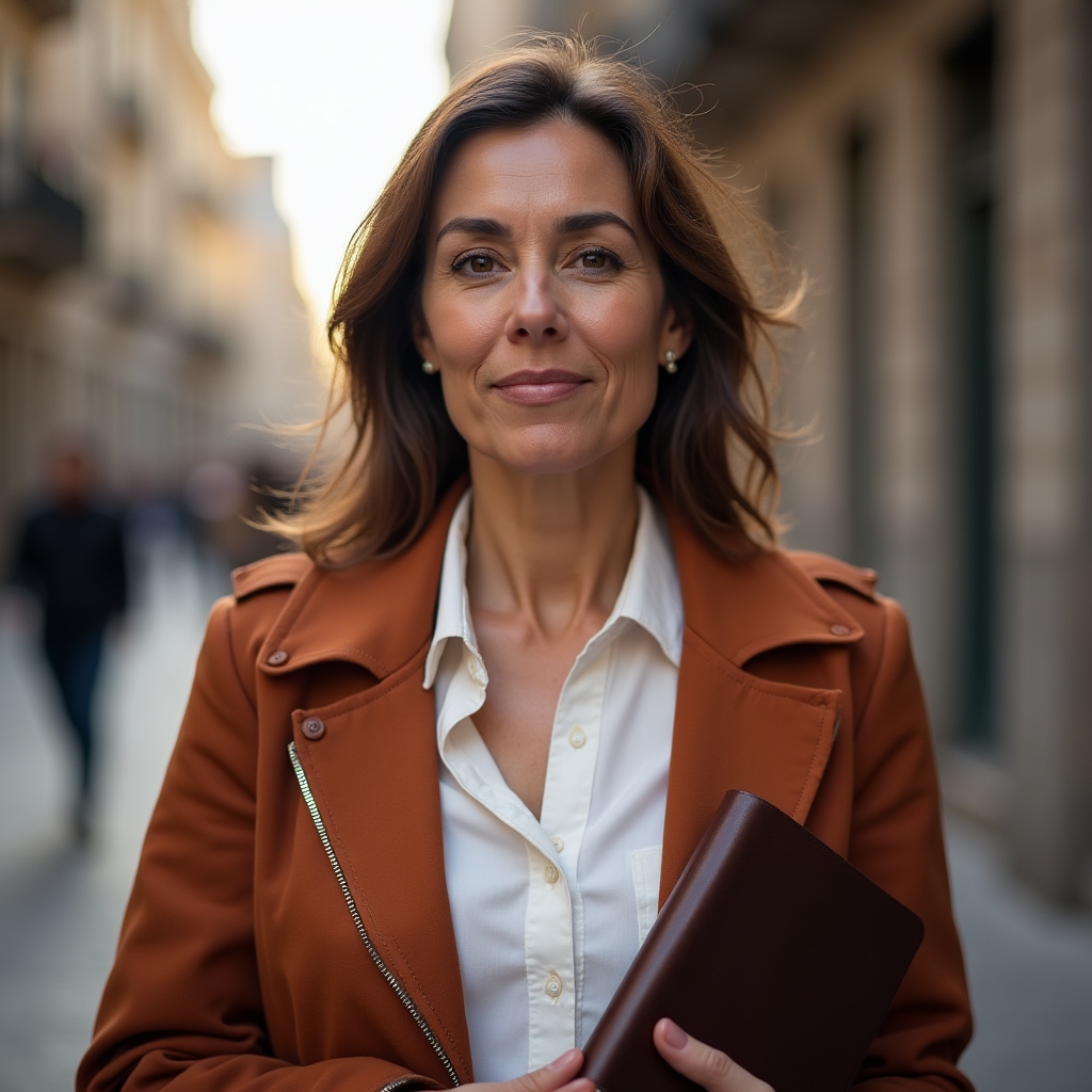 Confident entrepreneur speaking with a potential client