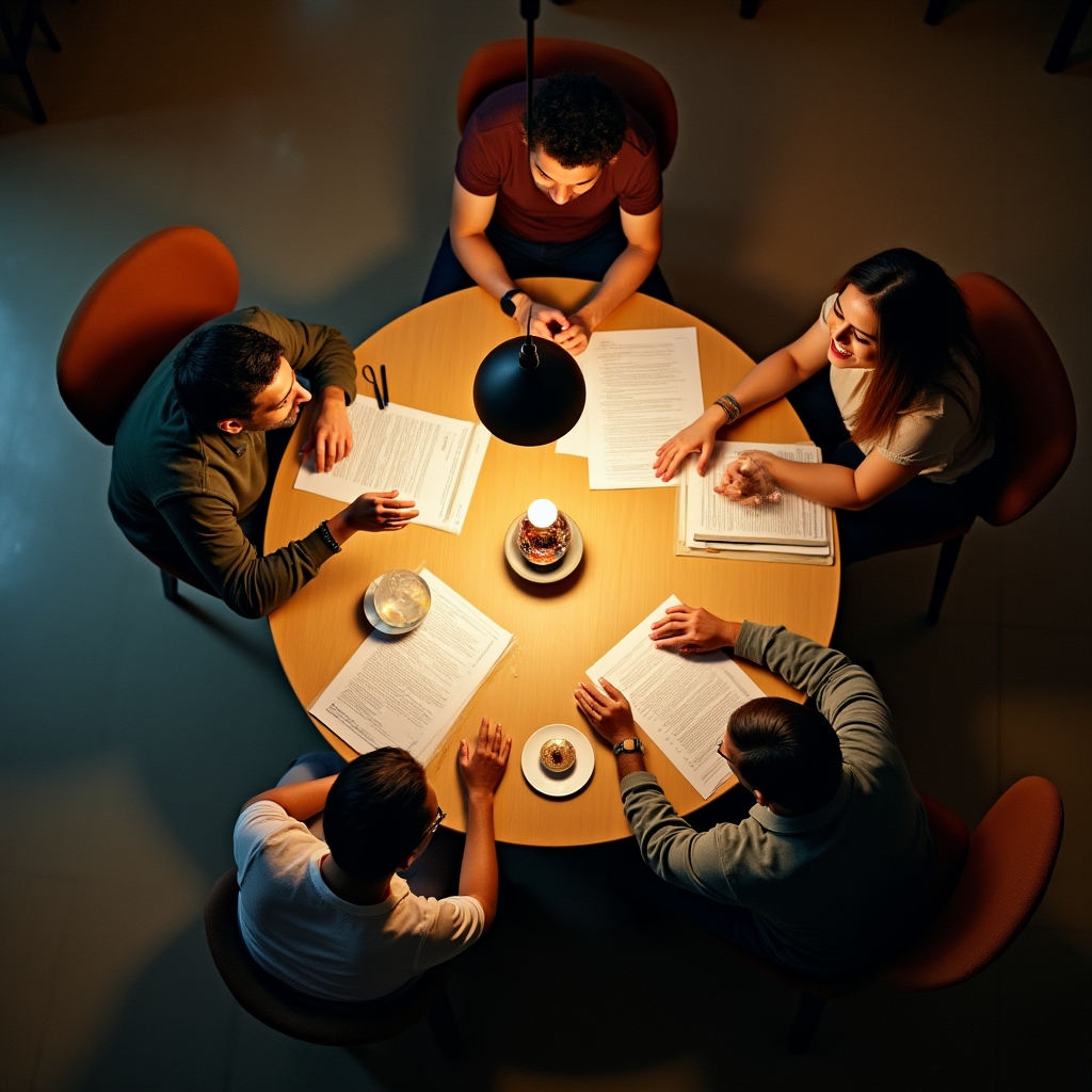 Workshop participants in animated group discussion about their selling challenges